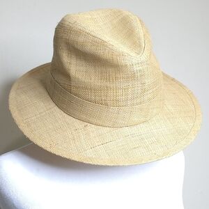 Dorfman Pacific Straw Fedora Hat Unisex Size Medium Tan Summer Beach Sun Hat